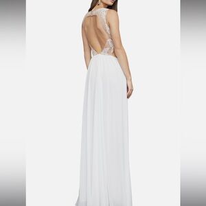 BCBGMaxAzria White and Tan Maxi Dress